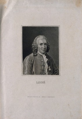 Carolus Linnaeus. Line engraving after A. Roslin, 1775.