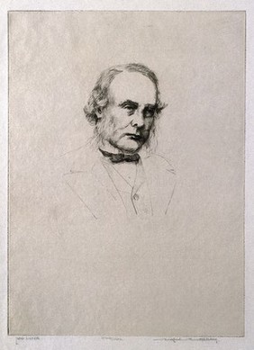 Joseph Lister, 1st Baron Lister. Etching by W. C. Applebey.