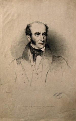 view Robert Liston. Lithograph by M. Gauci, 1836, after E. U. Eddis.