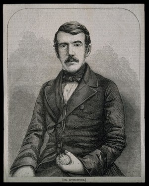 view David Livingstone. Wood engraving by G. F. Sargent.