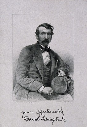 David Livingstone. Lithograph by J. A. Vinter after Monson.