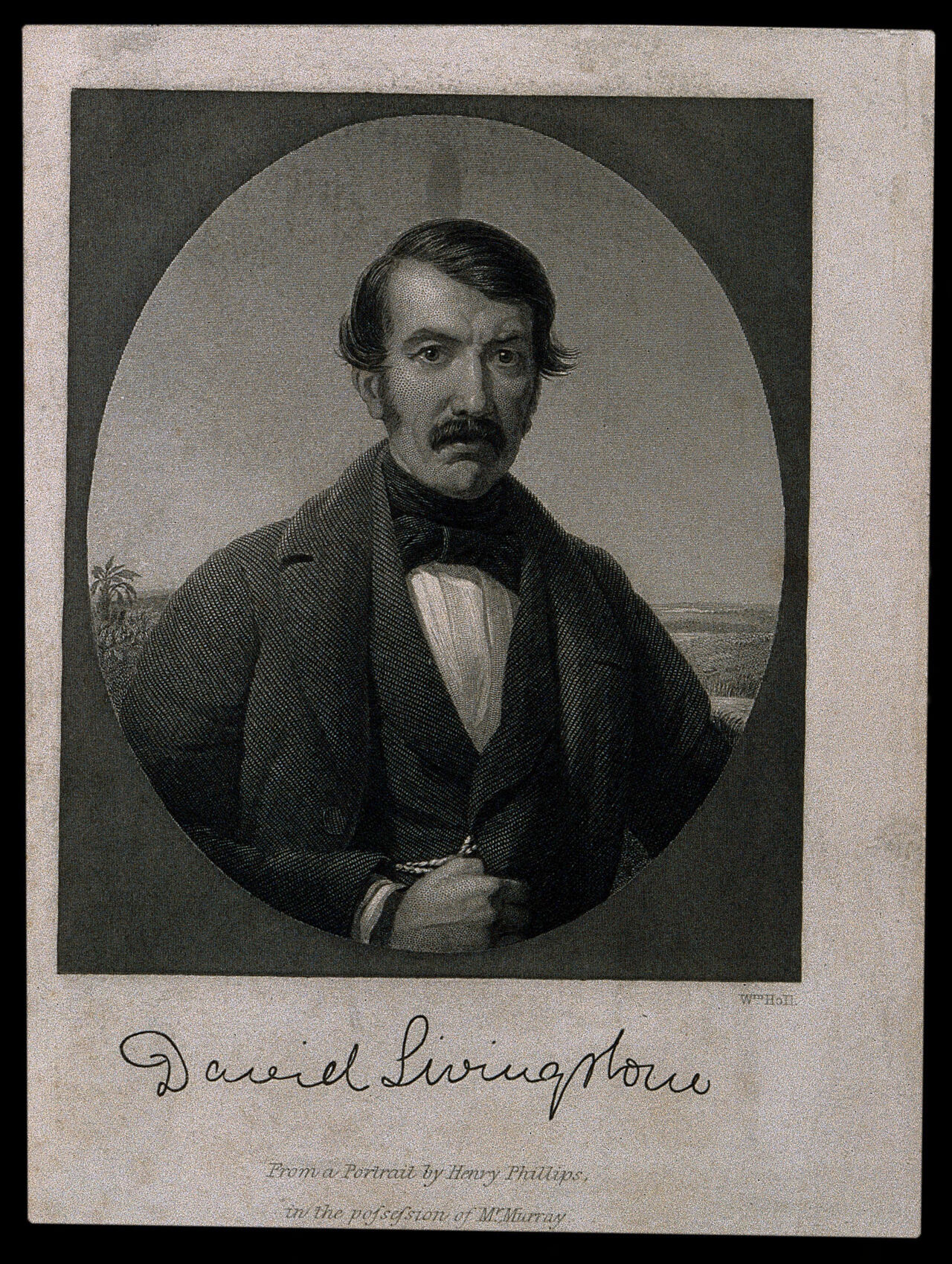 David Livingstone. Stipple engraving by W. Holl after H. Phillips., by Henry Wyndham Phillips