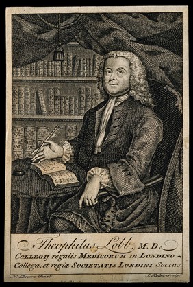 Theophilus Lobb. Line engraving by J. Hulett, 1767, after N. Brown.