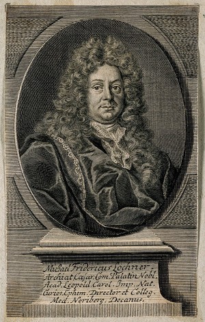 view Michael Friedrich Lochner von Hummelstein. Line engraving.