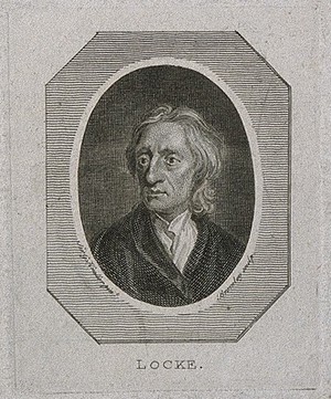 view John Locke. Line engraving by W. Bromley, 1794, after Sir G. Kneller, 1697.