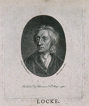 view John Locke. Line engraving by W. Bromley, 1794, after Sir G. Kneller, 1697.