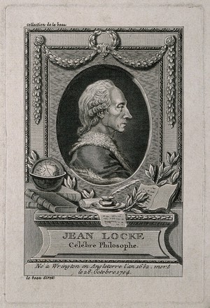 view John Locke. Line engraving.
