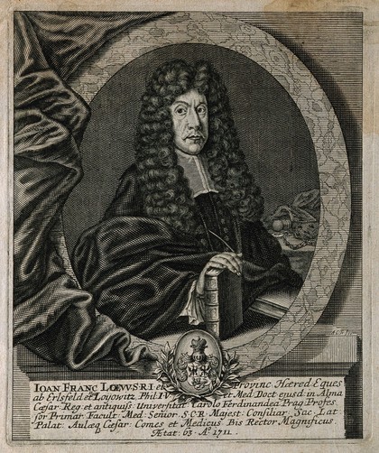 Johann Franz Loew von Erlsfeld. Line engraving by A.C. Fleischmann, 1711.