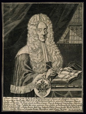 view Johann Franz Loew von Erlsfeld. Line engraving by A. Birckart, 1723, after P.F. Fahrenschon (Farnschan).