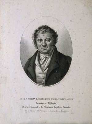 view Jean Louis Auguste Loiseleur Deslongchamps. Stipple engraving by A. Tardieu, 1827, after himself.