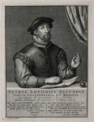 view Petrus Lotichius. Line engraving by J. Houbraken.