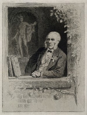 view Sir Douglas Maclagan. Etching by W. Hole, 1884.