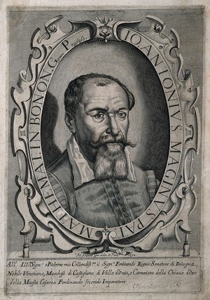 view Johannes Antonius Maginus. Line engraving by H. David, 1632, after himself.