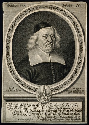 view Johann Valentin Maie (Maier). Line engraving by J. Sandrart.