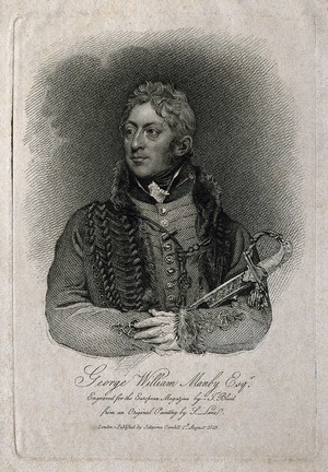 view George William Manby. Stipple engraving by T. Blood, 1813, after S. Lane.