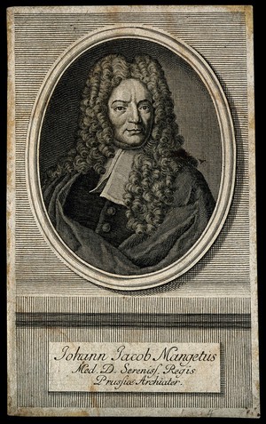 view Jean-Jacques Manget. Line engraving after B. Guillibaud.