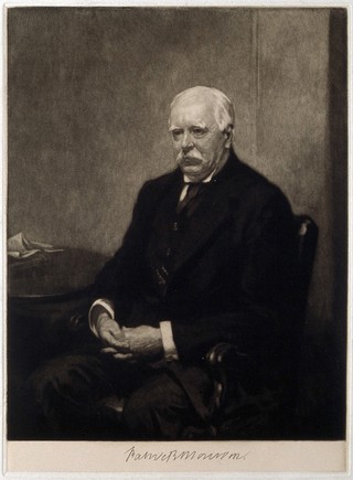 Sir Patrick Manson. Mezzotint by M. Osborne.