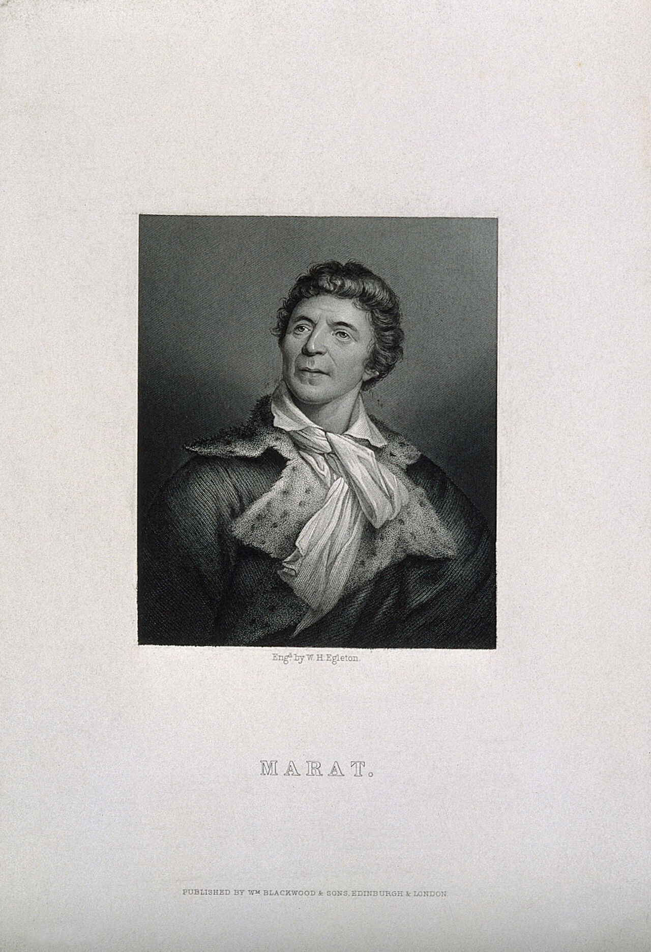 Jean Paul Marat. Lithograph by W. H. Egleton after J. Boze, 1793., by Joseph Boze