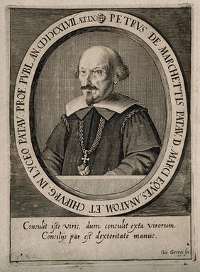 Petrus de Marchettis. Line engraving by G. Giorgi, 1647.