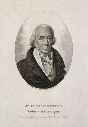 view Jacques-Louis Marin de France. Stipple engraving by A. Tardieu, 1827, after himself.