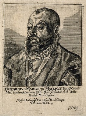 Georgius Marius [Mayer, Meier]. Etching by M. H. Omeis.