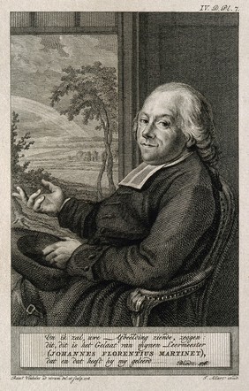 Joannes Florentius Martinet. Line engraving by R. Vinkeles, 1778, after himself.