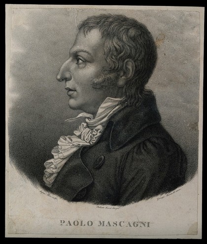 Paolo Mascagni. Stipple engraving by G. Buccinelli after R. Focosi after S. Ricci.