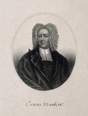 Cotton Mather. Line engraving by W. J. Alais after P. Pelham, 1727.