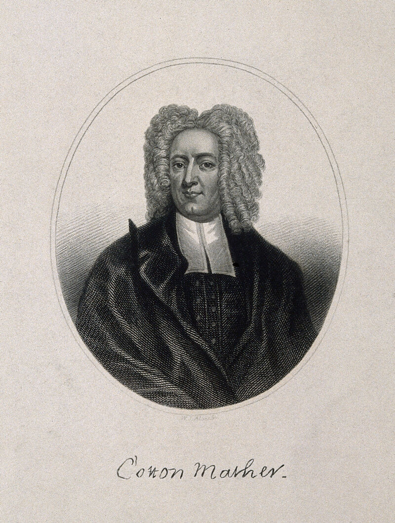 Cotton Mather. Line engraving by W. J. Alais after P. Pelham, 1727., by Peter Pelham