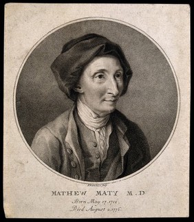 Matthew Maty. Stipple engraving by F. Bartolozzi.