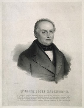 Franz Josef Mauermann. Lithograph by F. Hanfstaengl after F. Lair.