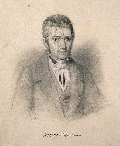 Stefano Mavianini. Pencil drawing by C. E. Liverati, 1841.
