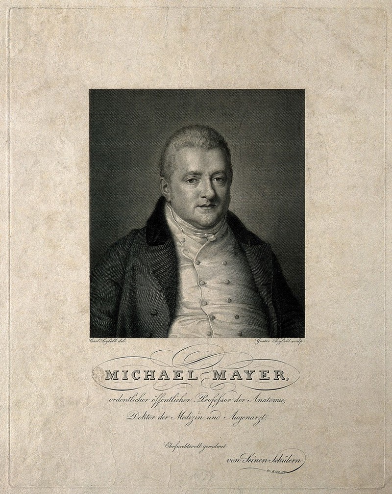Alois Michael Mayer. Line engraving by G. Leybold after C. Leybold., by Karl Jakob Theodor Leybold