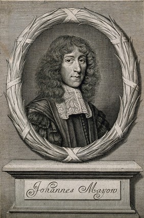 John Mayow. Line engraving by or attributed to W. Faithorne, 1674.