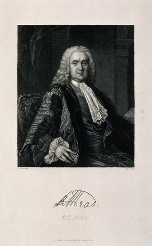 view Richard Mead. Stipple engraving by H. Cook, 1847, after A. Ramsay.