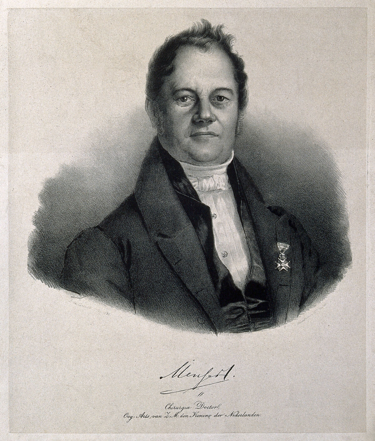Willem Mensert. Lithograph by H. J. Backer, 1835, after L. de Koningh., 1835, by Leendert de Koningh