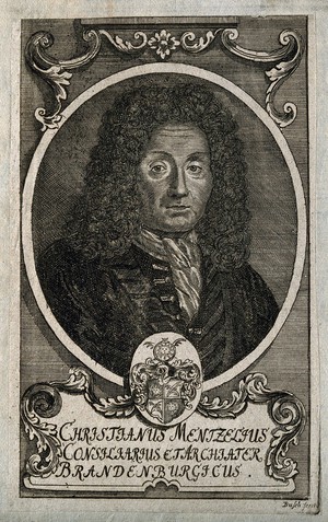 view Christian Mentzel. Line engraving by G.P. Busch.