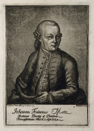 Johannes Friedrich Metz. Etching by J. F. Berr [Beer], 1773, after himself.