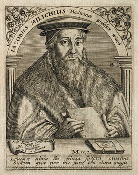 Jacob Milich. Line engraving by T. de Bry.