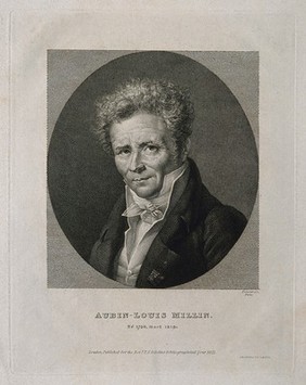 Aubin-Louis Millin. Line engraving by F. Forster, 1821.