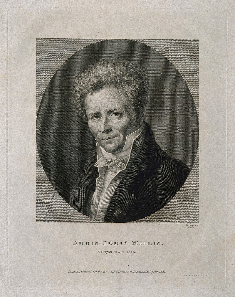 Aubin-Louis Millin. Line engraving by F. Forster, 1821., 1821, by François Forster