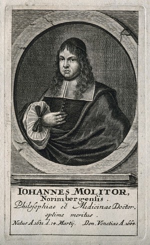 view Johannes Molitor. Line engraving.