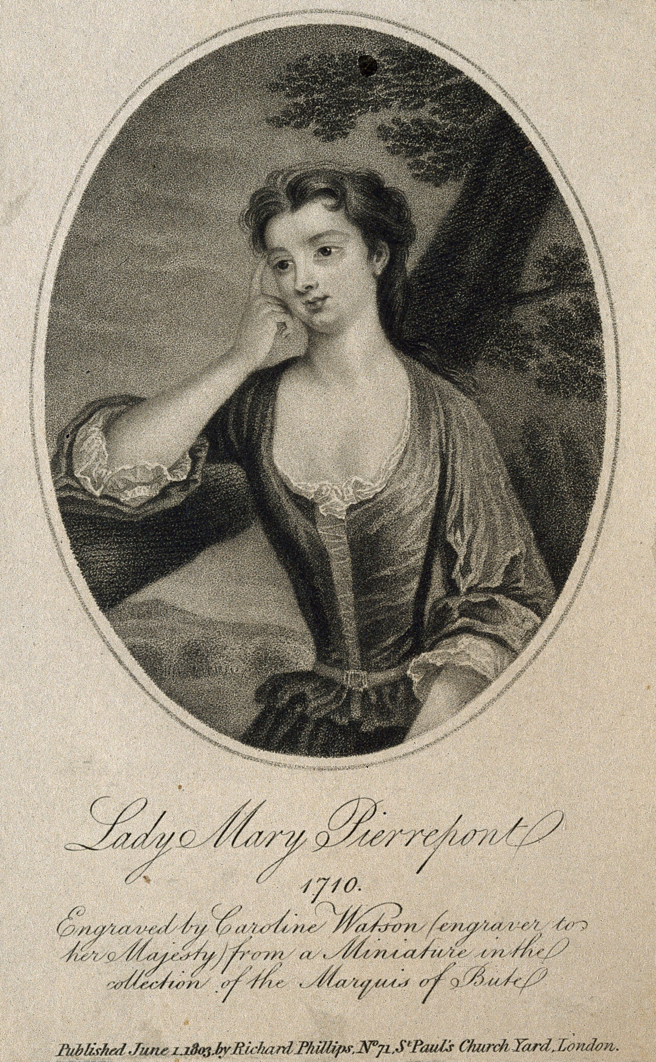 Lady Mary Wortley Montagu. Stipple engraving by Caroline Watson, 1803., June 1 1803, by Caroline Watson