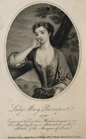 view Lady Mary Wortley Montagu. Stipple engraving by Caroline Watson, 1803.