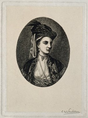 Lady Mary Wortley Montagu. Etching by C. W. Sherborn after C. F. Zincke.