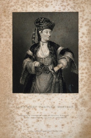 view Lady Mary Wortley Montagu. Stipple engraving by W. Greatbach, 1844, after C. F. Zincke.