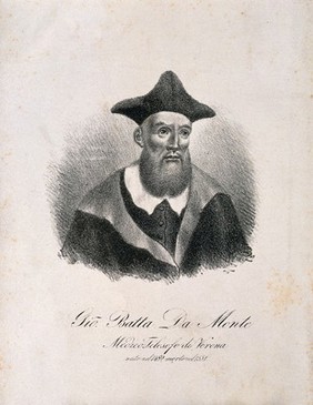 Johannes Baptista Montanus (Giovanni Battista da Monte). Lithograph.
