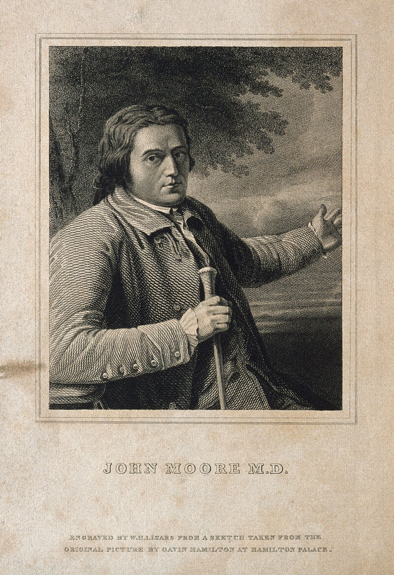 John Moore. Line engraving by W. H. Lizars, 1820, after G. Hamilton., by Gavin Hamilton