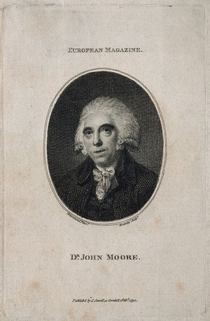 view John Moore. Line engraving by W. Bromley, 1790, after S. Drummond.