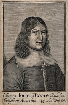 Sir Jonas Moore. Line engraving, 1660.